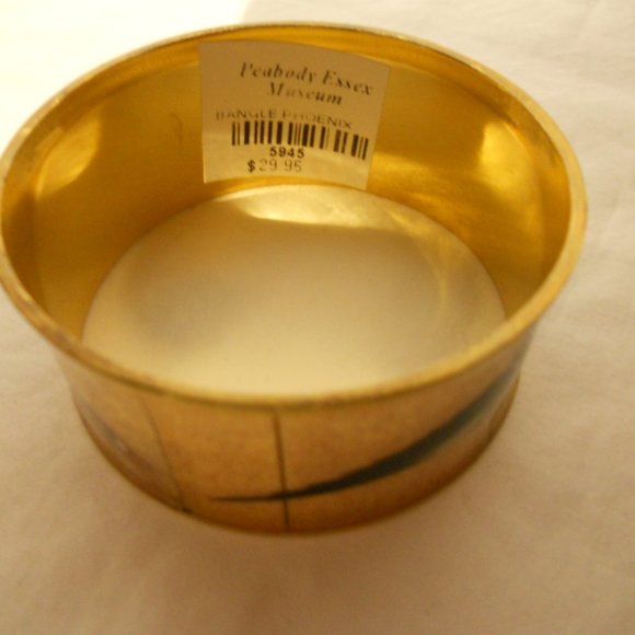 Art Cuff Japan Edo reproduction Phoenix Bracelet Bangle Goldtone nib - Picture 2 of 15